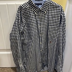 Mens Tommy Hilfiger Navy and white plaid shirt